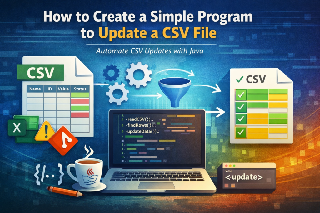 Update a CSV File with a simple java program